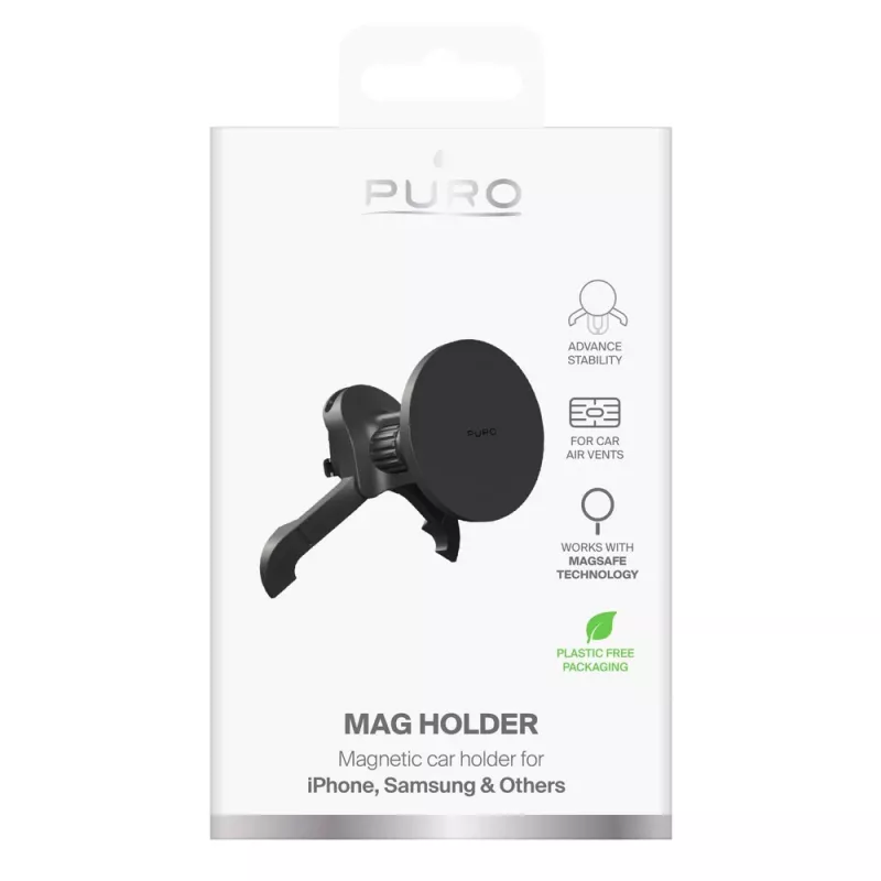 PURO verstellbarer Autohalter, MagSafe-kompatibel, Schwarz