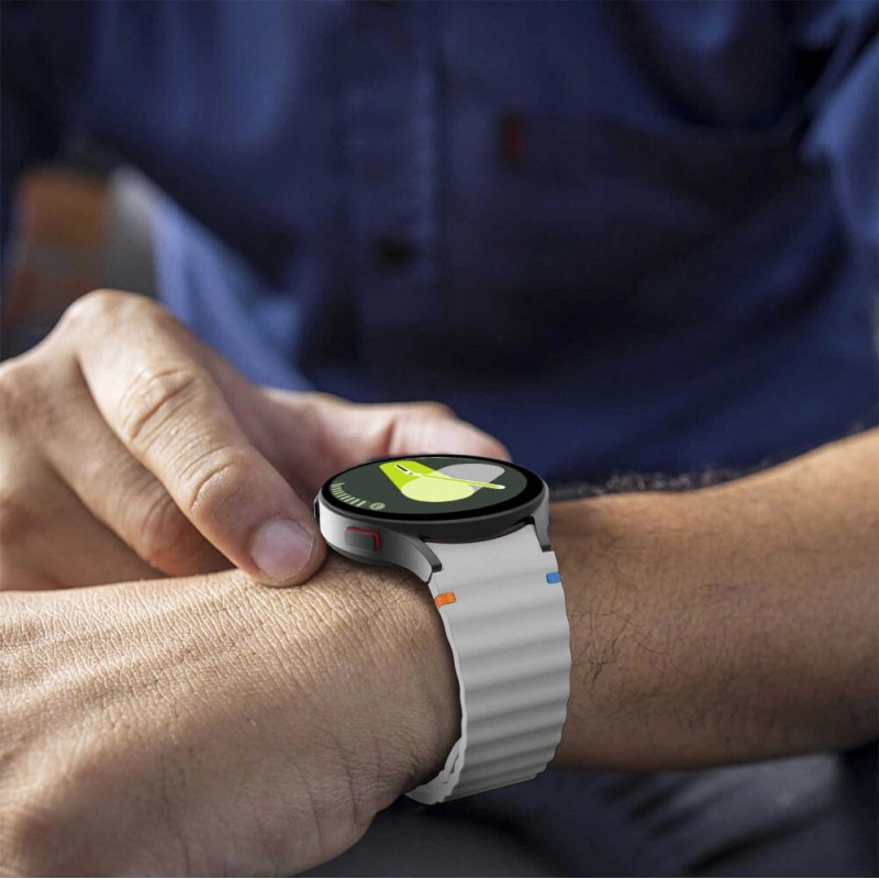 Tech-Protect Silikon-Sportarmband für Samsung Galaxy Watch 4/5/5 Pro/6/7/FE, Starlight