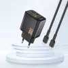 Dudao A27TEU PD 30W GaN-Wandladegerät, USB-A + USB-C, Schwarz