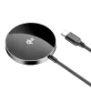 Acefast E24 Qi2 15W magnetisches kabelloses Ladegerät mit 1,2 m USB-C-Kabel, Schwarz