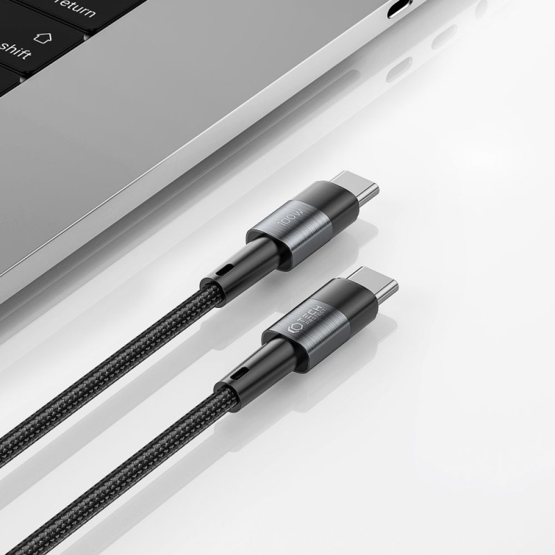 Tech-Protect Ultraboost USB-C PD Kabel, 100W, 5A, 25 cm, Grau