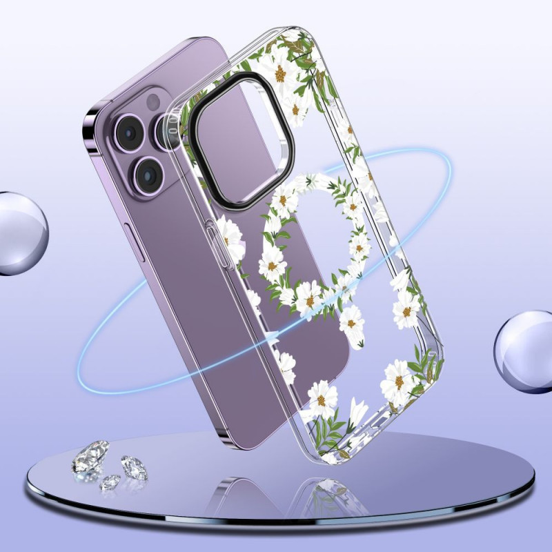 Tech-Protect MagMood MagSafe Hülle für Apple iPhone 15 Pro, Spring Daisy (THP2327)