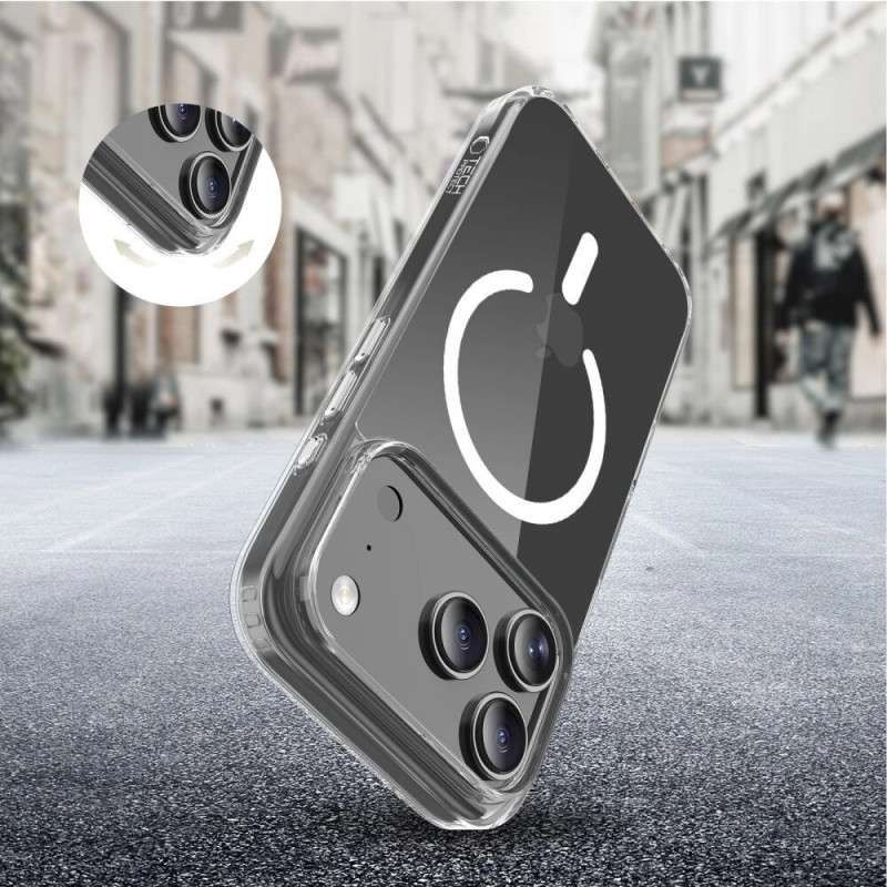 Tech-Protect Flexair Hybrid CC MagSafe Hülle für Apple iPhone 17 Pro, transparent