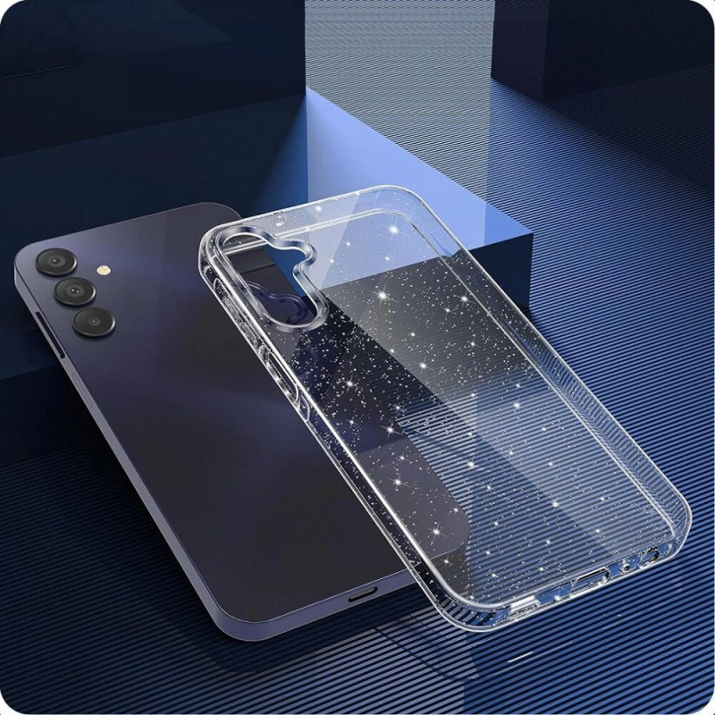 Tech-Protect FlexAir Hülle für Samsung Galaxy S25, clear glitter