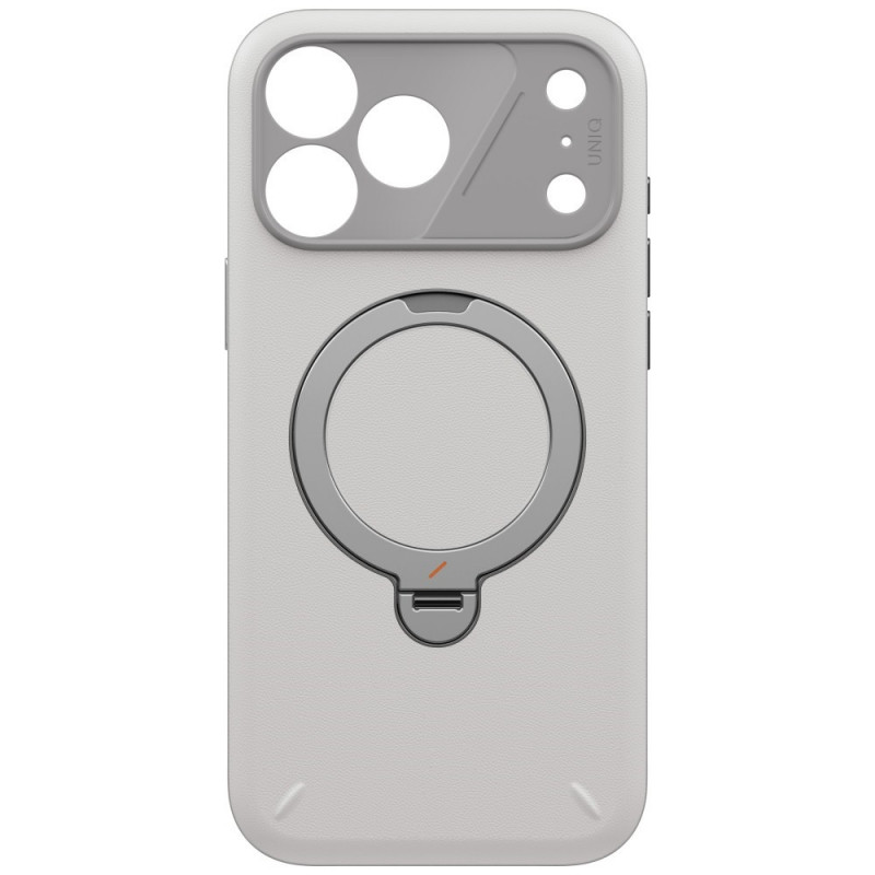 UNIQ Elix Hülle für Apple iPhone 18 Pro Max / 17 Pro Max, 360° drehbarer Kickstand, hellgrau