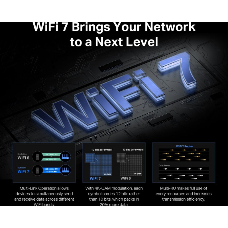 Mercusys MR37BE Dualband-Wi-Fi-7-Router, bis zu 6500 Mbps
