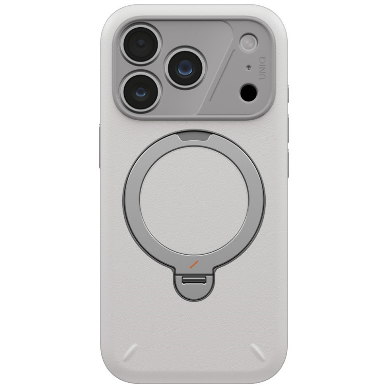 UNIQ Elix Hülle für Apple iPhone 18 Pro / 17 Pro, 360° drehbarer Kickstand, hellgrau