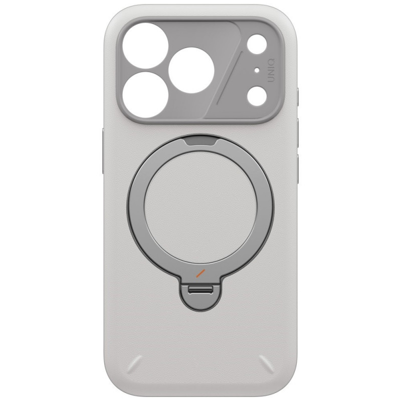 UNIQ Elix Hülle für Apple iPhone 18 Pro / 17 Pro, 360° drehbarer Kickstand, hellgrau