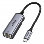 Ugreen CM199 USB-C-auf-RJ45-Gigabit-Ethernet-Netzwerkadapter, 1000 Mbps, grau