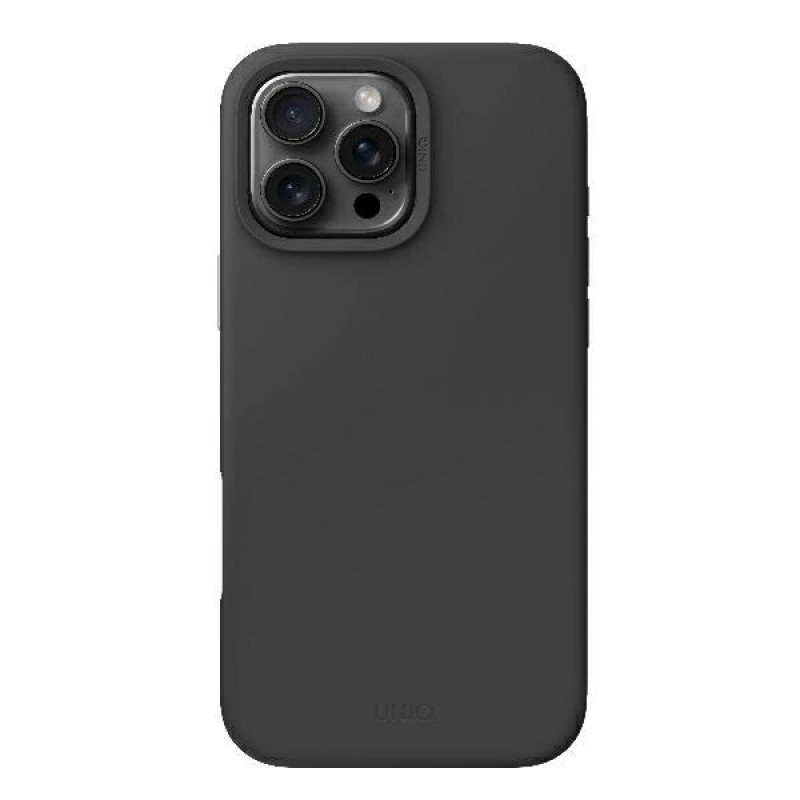 UNIQ Lino Hue Hülle für Apple iPhone 16 Pro, Magclick Charging, charcoal grey