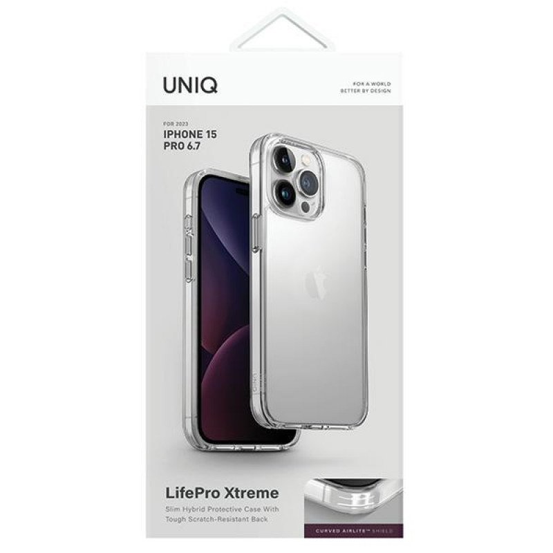 UNIQ LifePro Xtreme Hülle für Apple iPhone 15 Pro Max, kristallklar, transparent