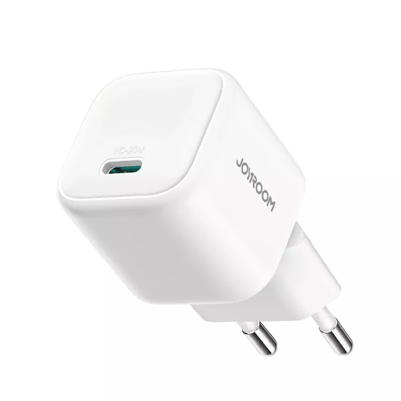Joyroom TCG08 (JR-TCG08) GaN-Reiseladegerät, USB-C, 20W, PD 3.0, QC 3.0, weiß