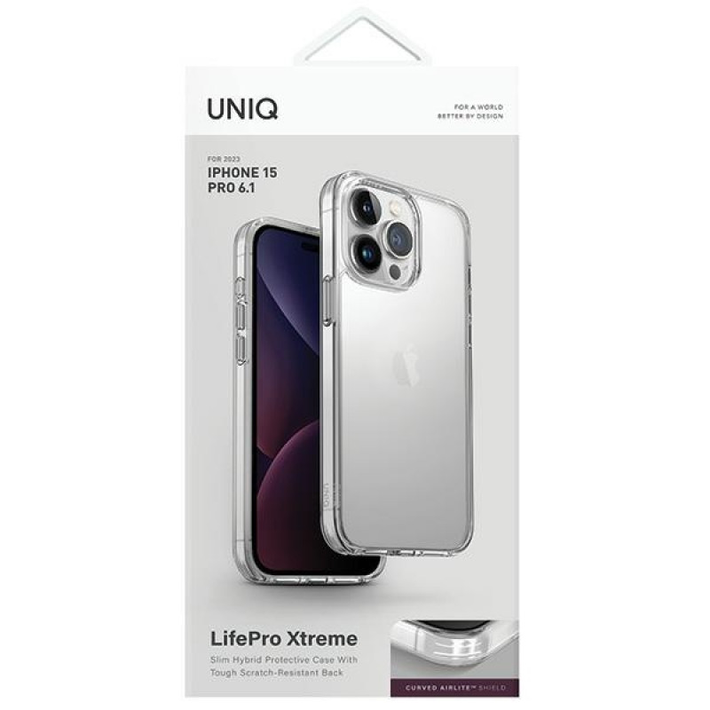UNIQ LifePro Xtreme Hülle für Apple iPhone 15 Pro, kristallklar, transparent