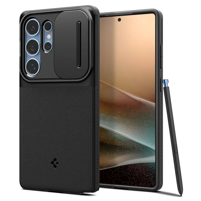 Spigen Optik Armor Hülle für Samsung Galaxy S25 Ultra, Schwarz