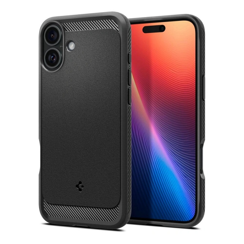 Spigen Rugged Armor Mag MagSafe Hülle für Apple iPhone 16, Mattschwarz