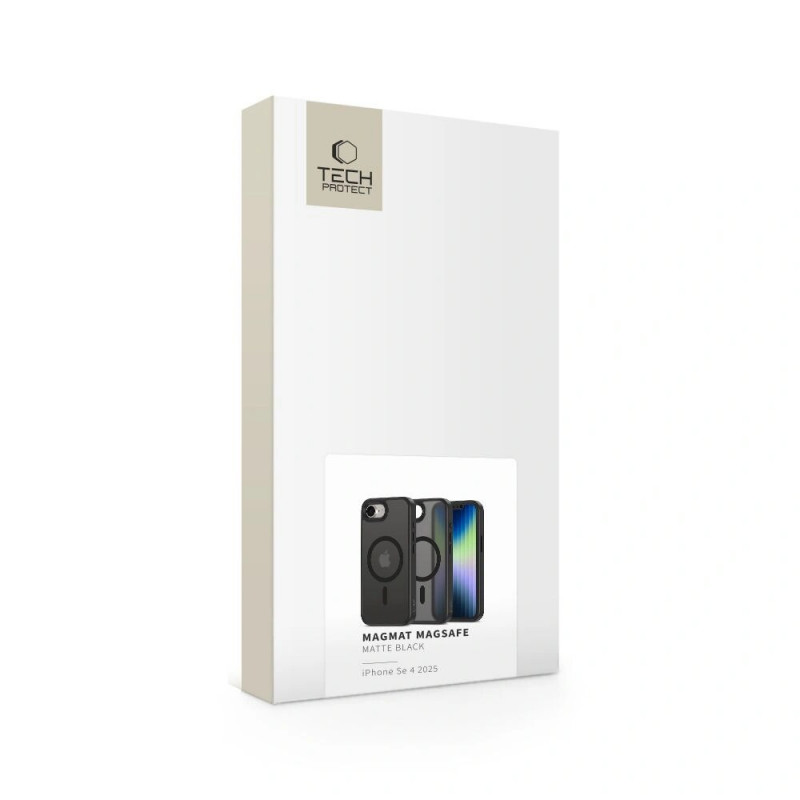 Tech-Protect Magmat MagSafe Hülle für Apple iPhone 17e / 16e, Mattschwarz