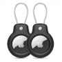 Tech-Protect Rough Vein Hülle für Apple AirTag, Schwarz (2 Stk.)
