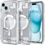 Spigen Ultra Hybrid Mag Hülle mit MagSafe für Apple iPhone 15 Plus / 14 Plus, Zero One, Weiß