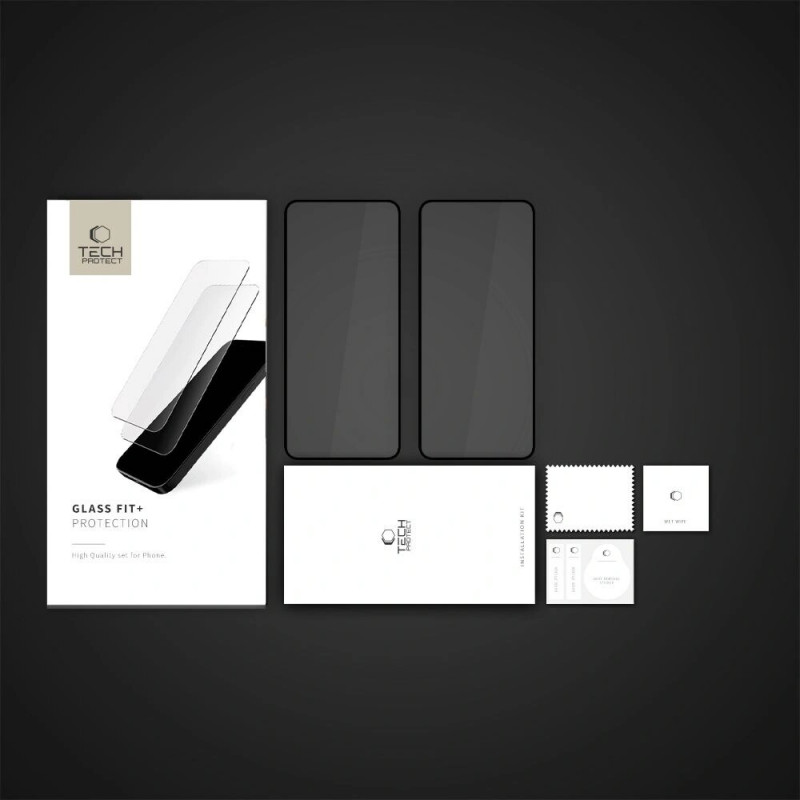 Tech-Protect Glass Fit+ Panzerglas für Xiaomi Redmi Note 14 4G / 5G / POCO M7 Pro 5G, Schwarz (2 Stk.)