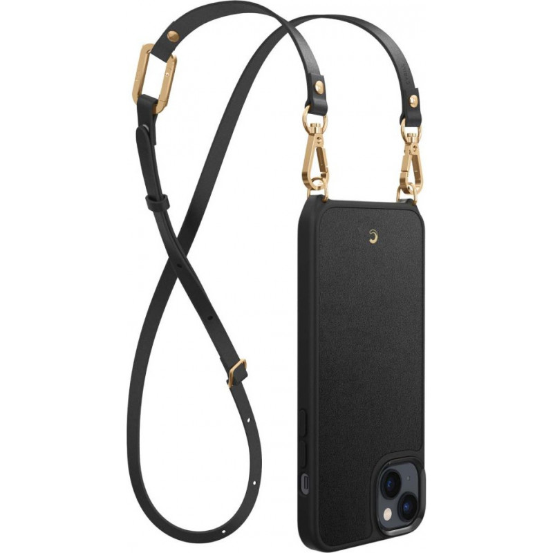 Spigen Cyrill Classic Charm Mag (ACS04948) MagSafe-Hülle mit Band für Apple iPhone 14 Plus / 15 Plus, Schwarz