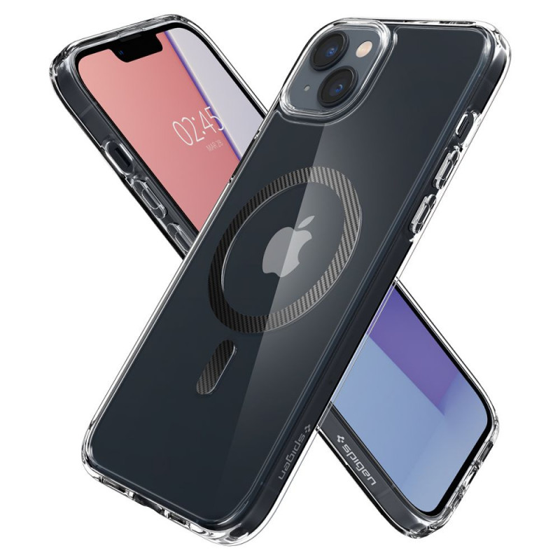 Spigen Ultra Hybrid Mag (ACS04904) MagSafe-Hülle für Apple iPhone 14 Plus / 15 Plus, Carbon Fiber
