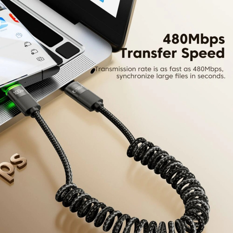 Tech-Protect UB20T Ultraboost USB-C / USB-C Kabel PD100W/5A, 180 cm, Schwarz