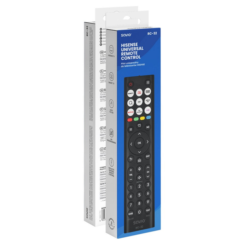 Savio RC-32 universelle Ersatzfernbedienung für Hisense TV