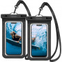 Spigen A601 Aqua Shield Universelle wasserdichte Hülle (2 Stück), Schwarz