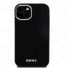 DKNY Apple iPhone 15 Hardcase Liquid Silicone Small Metal Logo MagSafe, schwarz