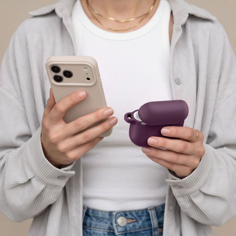 Tech-Protect Silicone Hook THP6103 Apple AirPods Pro 3 Ladecase-Hülle, Burgundy