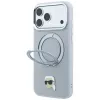 Karl Lagerfeld with Ring Stand 360 Karl Head Pin MagSafe Hülle für Apple iPhone 18 Pro / 17 Pro, grau (KF003235)