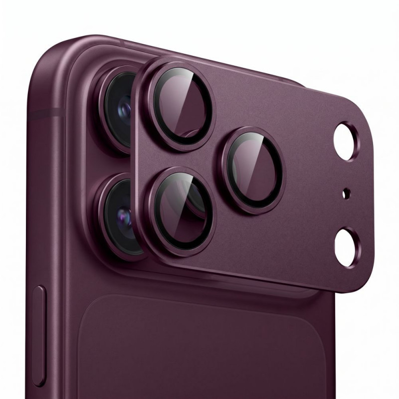 Tech-Protect Camfull Fit+ Apple iPhone 18 Pro Kameraglas-Schutz, Burgundy