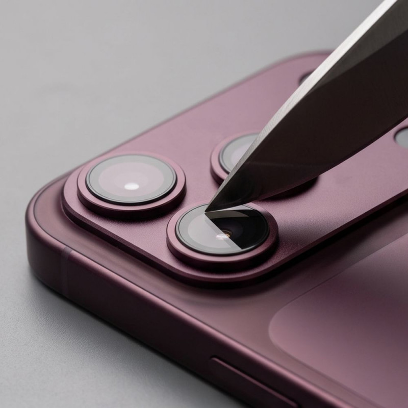 Tech-Protect Camfull Fit+ Apple iPhone 18 Pro Kameraglas-Schutz, Burgundy