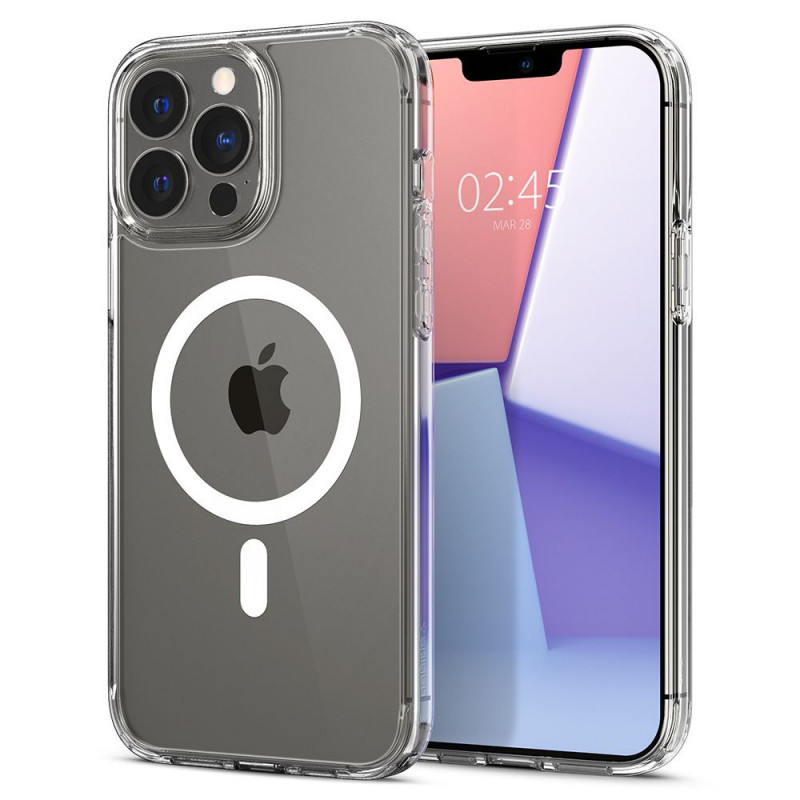 Spigen Ultra Hybrid Mag MagSafe Hülle für Apple iPhone 13 Pro Max, Weiß