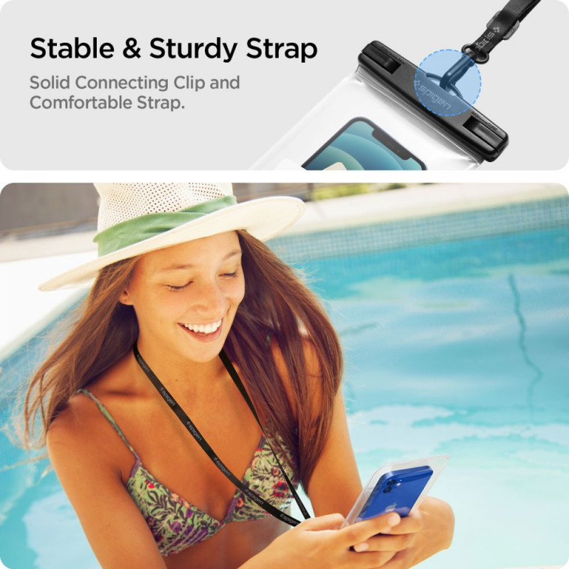 Spigen A601 Universelle wasserdichte Hülle (2 Stk.), Crystal Clear
