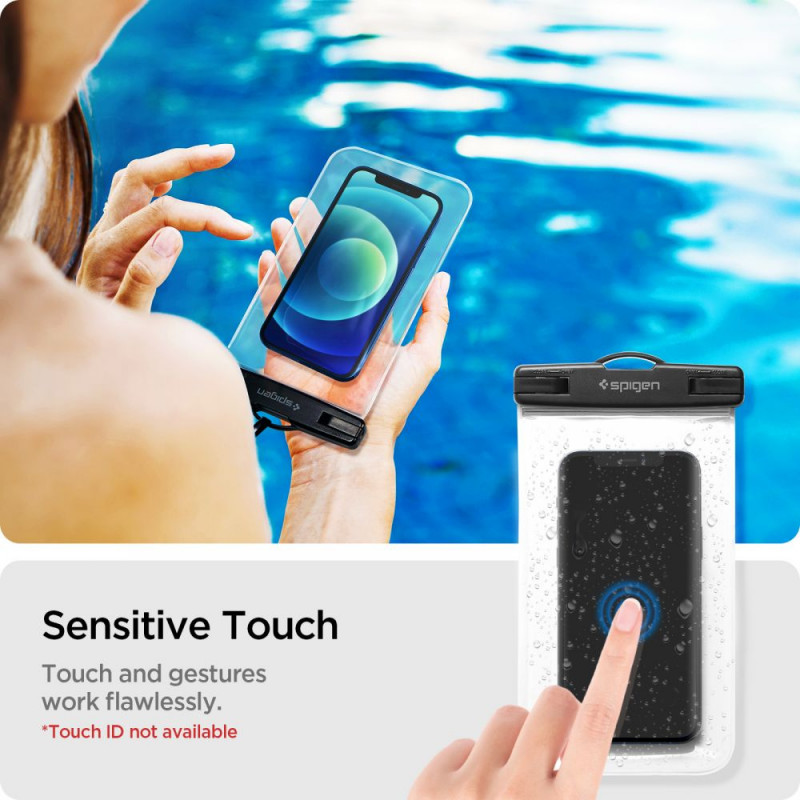 Spigen A601 Universelle wasserdichte Hülle (2 Stk.), Crystal Clear