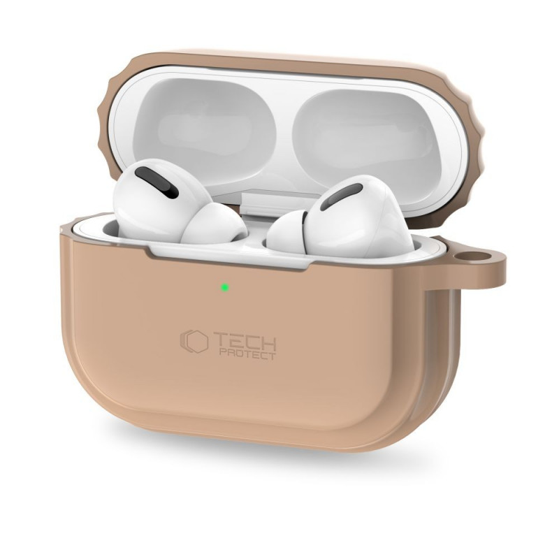 Tech-Protect Silikon-Seilhülle für Apple AirPods Pro 1 / 2, Cafe Latte