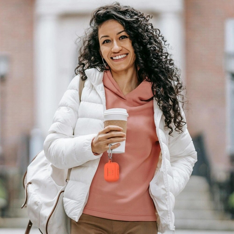 Tech-Protect Silikon-Hook-Hülle für Apple AirPods Pro 1 / 2, Cafe Latte