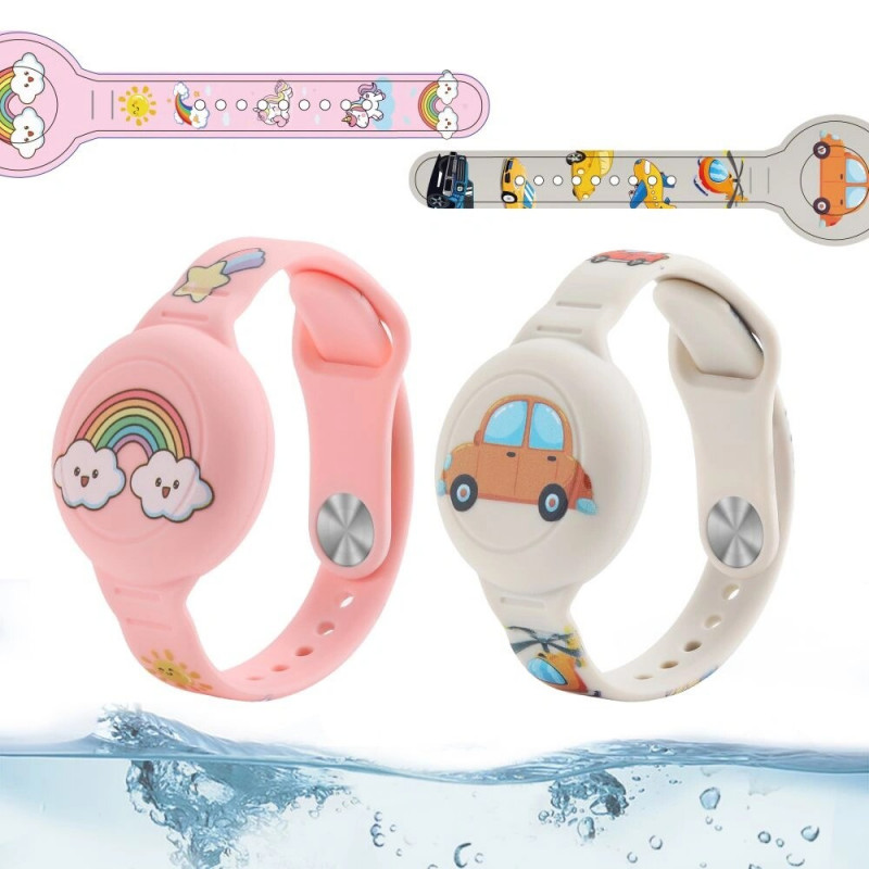 Tech-Protect Smooth Band für Kinder Armband für Apple AirTag 1 / 2, bunt (2 Stk.)
