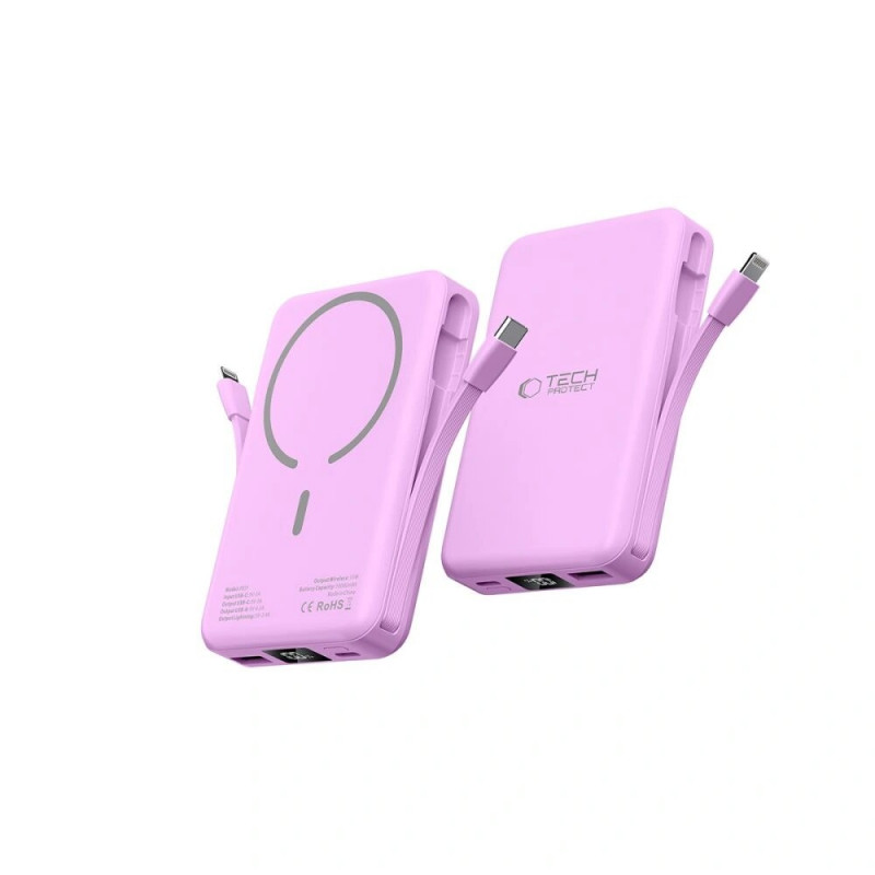 Tech-Protect PB31 LifeMag MagSafe Powerbank, 10000 mAh, 15 W, Lavender