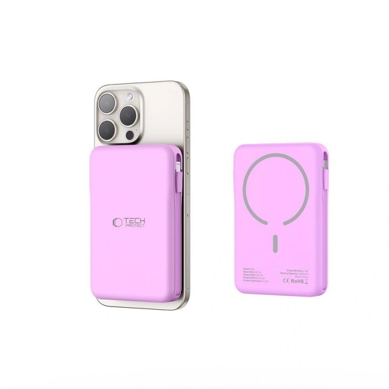 Tech-Protect PB31 LifeMag MagSafe Powerbank, 10000 mAh, 15 W, Lavender