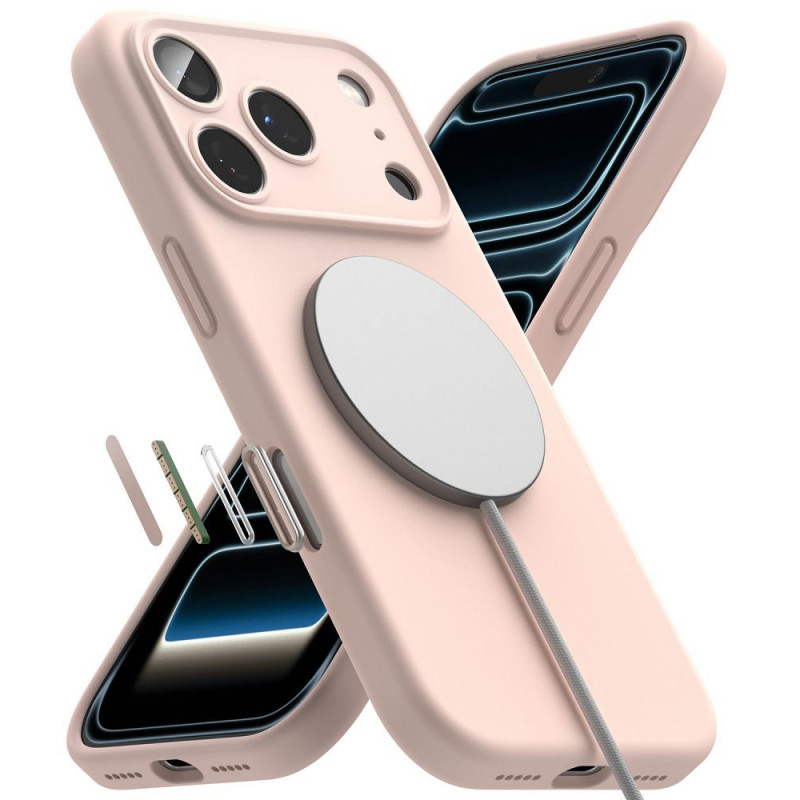 Ringke Silikon Magnetische MagSafe Hülle für Apple iPhone 18 Pro, Pink Sand