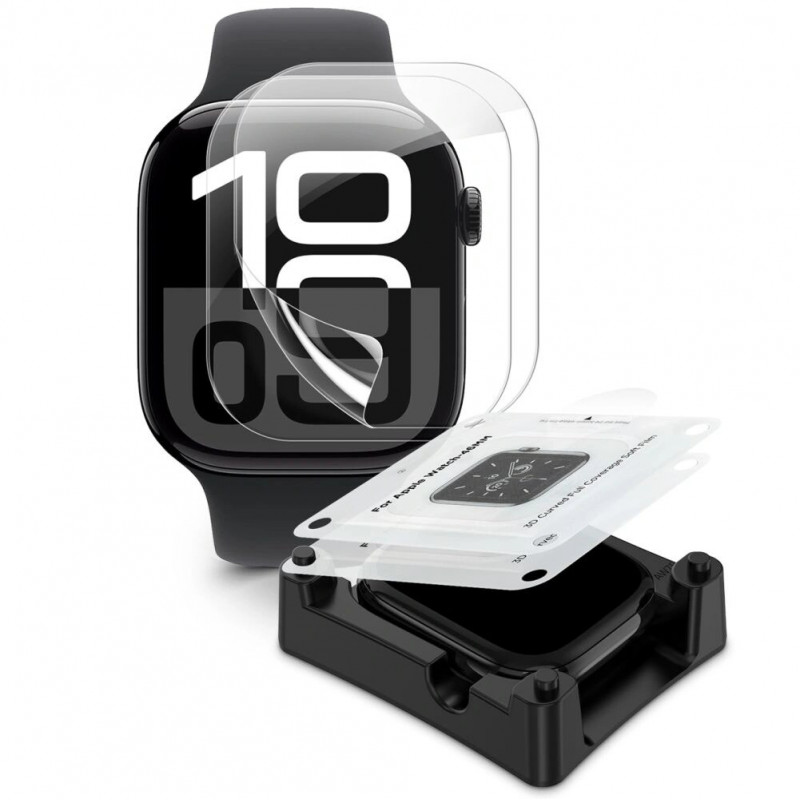 Tech-Protect Supreme Set Hydrogel-Folie für Apple Watch 10 / 11 46 mm, transparent (2 Stk.)