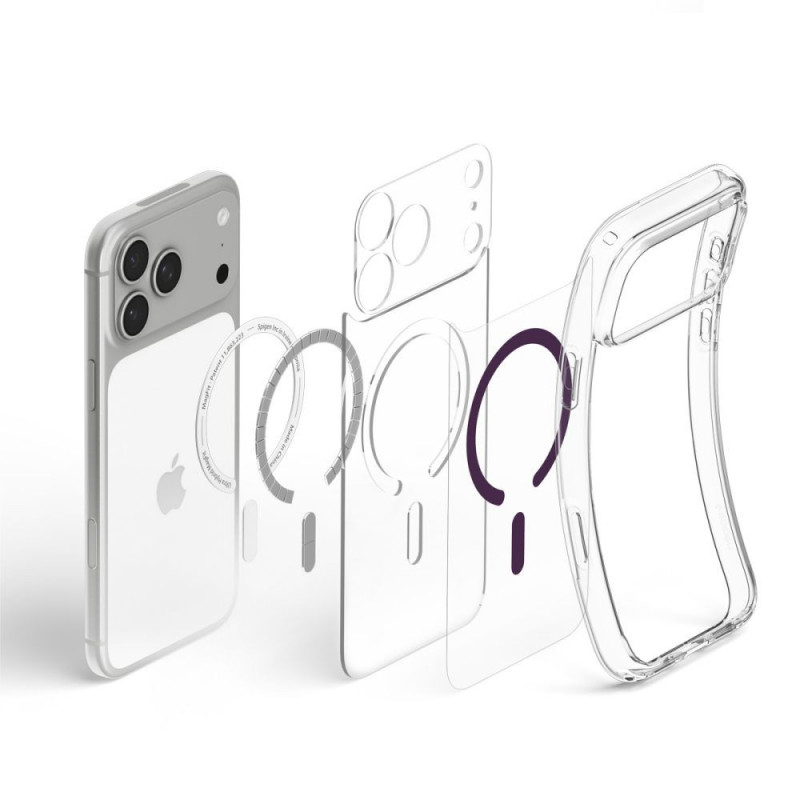 Spigen Ultra Hybrid MagSafe Hülle für Apple iPhone 17 Pro Max / 18 Pro Max, Clear/burgundy