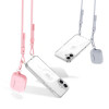 Tech-Protect FlexAir Chain MagSafe Hülle für Apple iPhone 16, transparent, mit grauen und pinken Lanyards