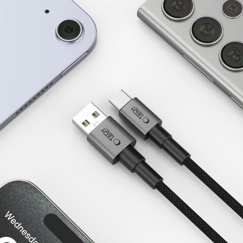 Tech-Protect Ultraboost DNA USB-A / USB-C Kabel 15W/3A 100 cm, Iron Grey
