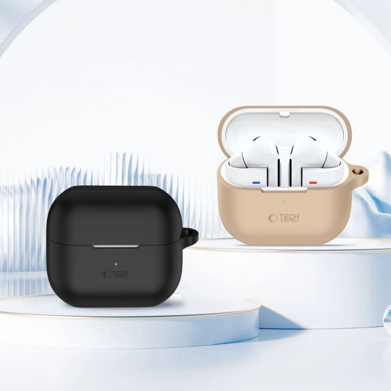 Tech-Protect Silikon-Hook-Case für Samsung Galaxy Buds 3 / 3 Pro, Schwarz