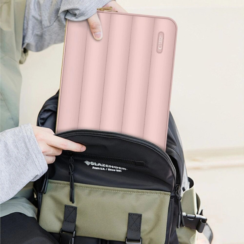 Tech-Protect Puffy Laptoptasche 13-14" mit Zubehörtasche, Dusty Rose