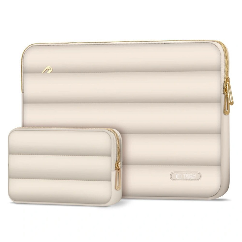 Tech-Protect Puffy Laptoptasche 13-14" mit Zubehörtasche, Sand