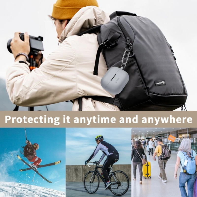 Tech-Protect Silikon-Hook-Hülle für Samsung Galaxy Buds 3 / 3 Pro, Cafe Latte